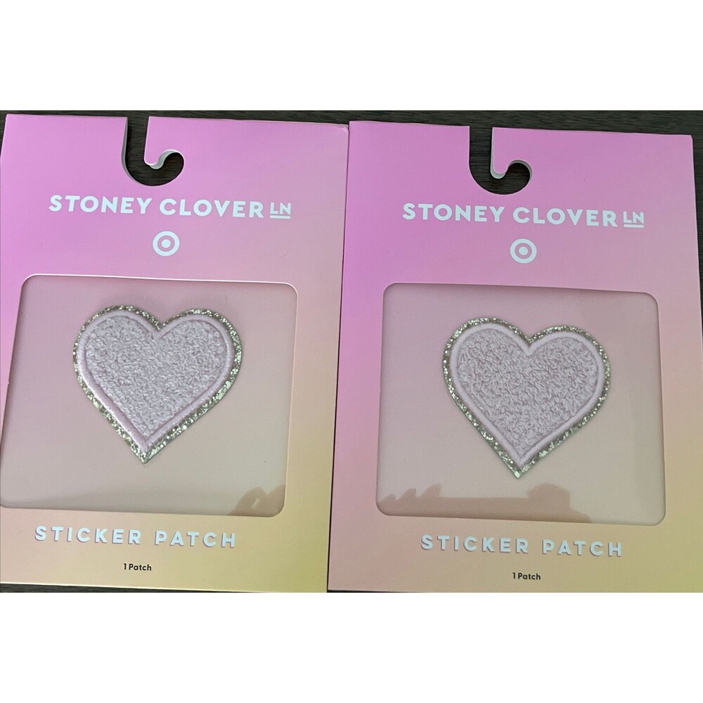 2 Stoney Clover Lane x Target Heart Sticker Patch Pink Glittery Gold Heart New